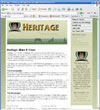 Heritage Web design by Pierce Creative Marketing Service